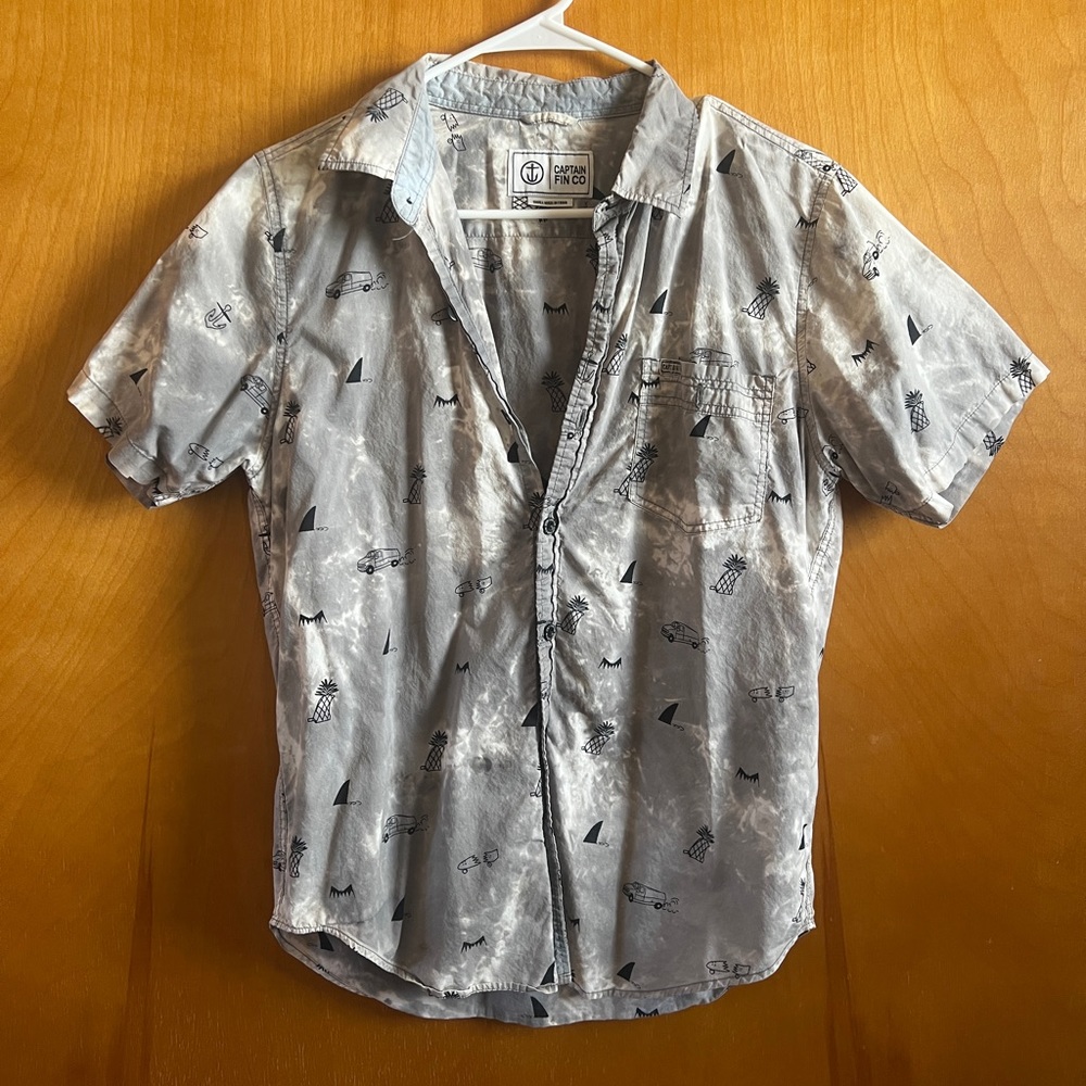 CAPTAIN FIN Men's S/S Woven Button-Up Shirt